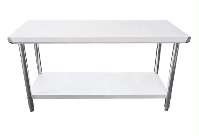 Stainless steel double-decker table