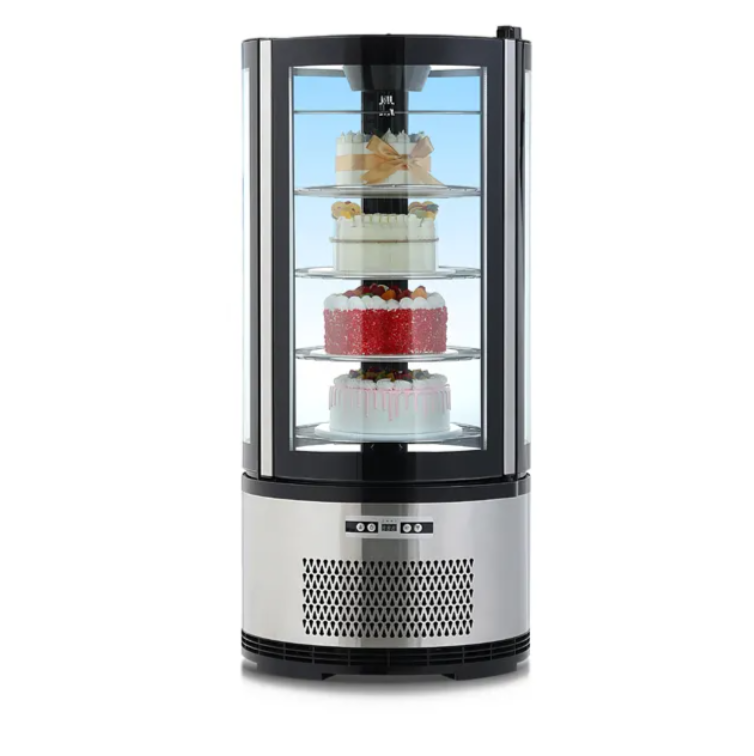 Cake Display Cabinet with Vertical Rotating Axis 100L