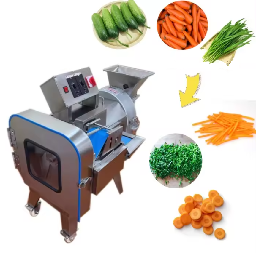 Double-sided cutting machine for vegetables, herbs and fruits 600 kg per hour