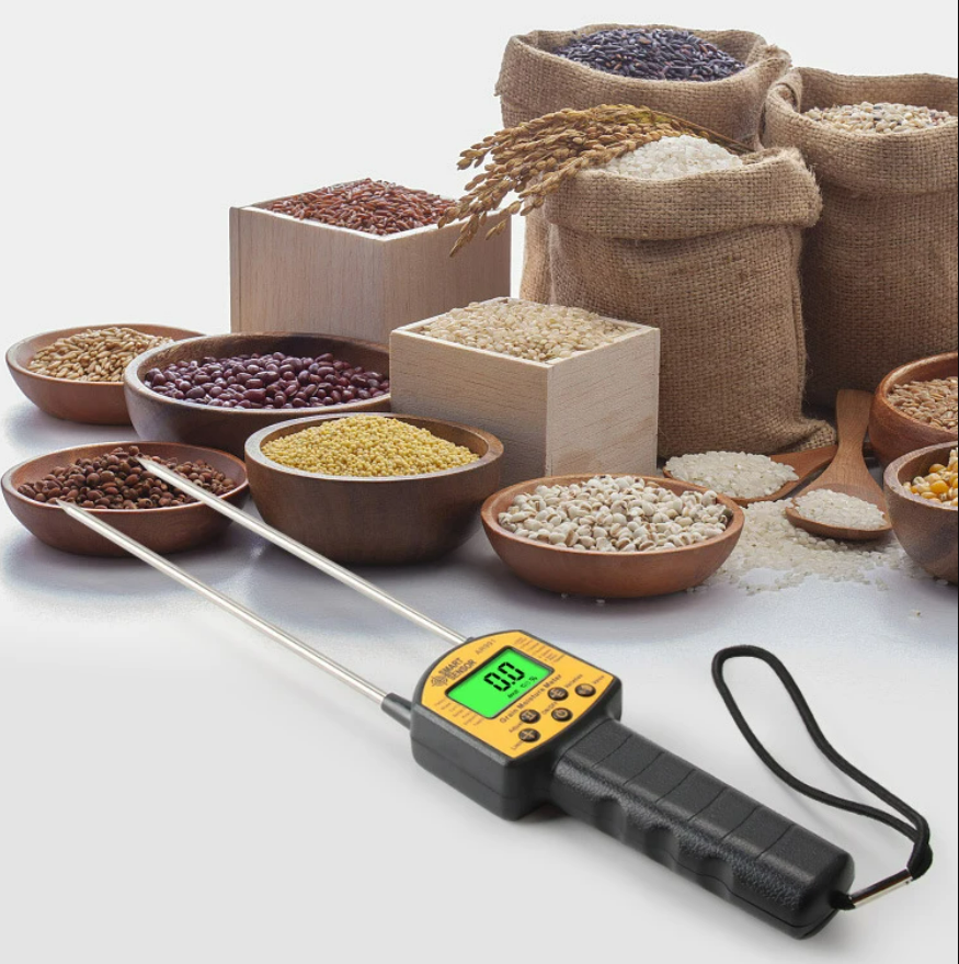 A device for measuring moisture in the product