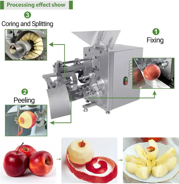 Combined industrial machine for fruit grinding, cutting and core removal