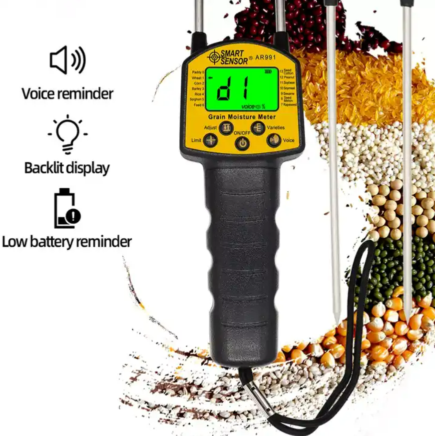 A device for measuring moisture in the product